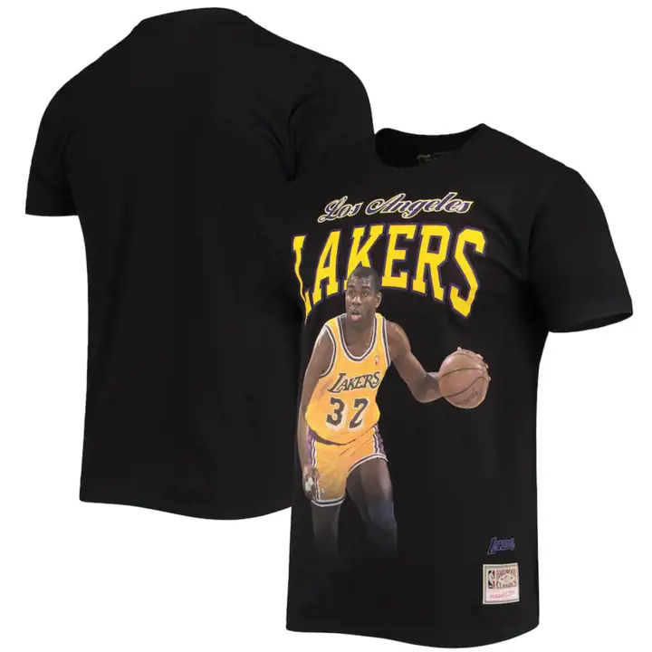 T-shirt Magic Johnson BLK NBA Courtside Los Angeles Lakers