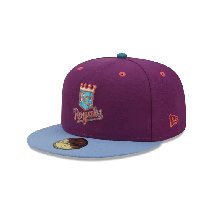 Casquette 59FIFTY KC ROYALS MLB Scène Principale 40e Anniversaire Raisin/Bleu Ciel/Rouge