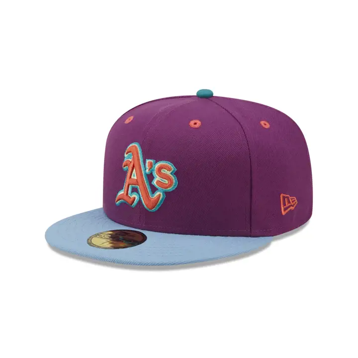 Casquette 59FIFTY MLB A'S Main Stage 40ème Anniversaire raisin/bleu ciel/rouge