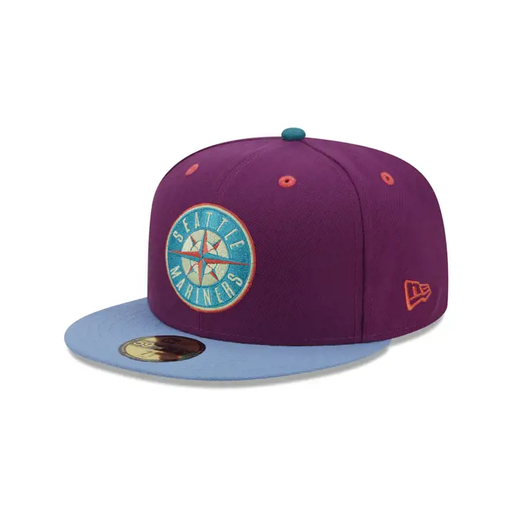 Casquette 59FIFTY MLB Main Stage Mariners 40e anniversaire raisin/bleu ciel/rouge