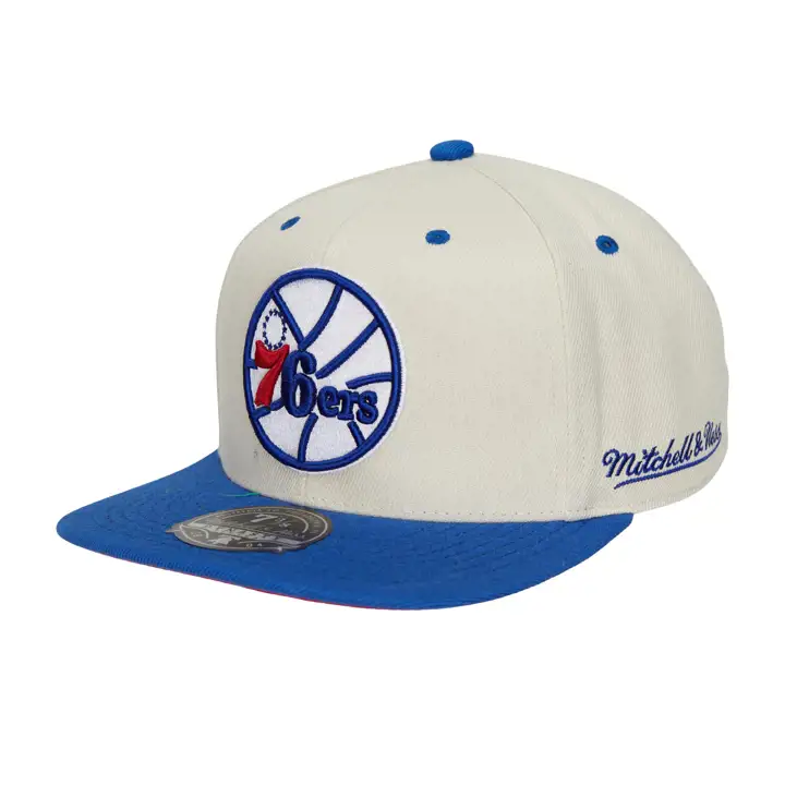 PHILADELPHIA 76ERS HWC OFF WHITE CAN'T JUMP FITTED VOILE/RBL