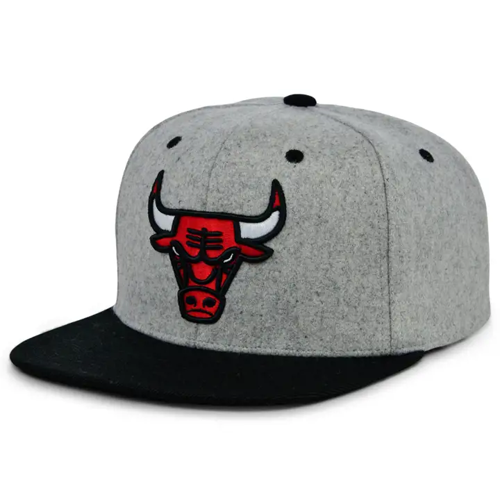 Chicago Bulls NBA Casquette snapback Melton gris/noir/noir