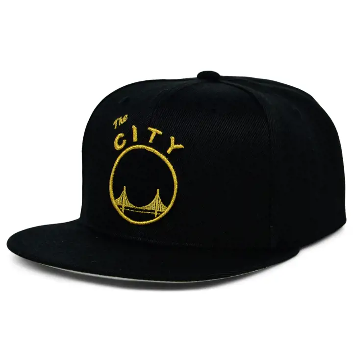 San Francisco Warriors NBA Casquette Snapback Noire Or Métallisé