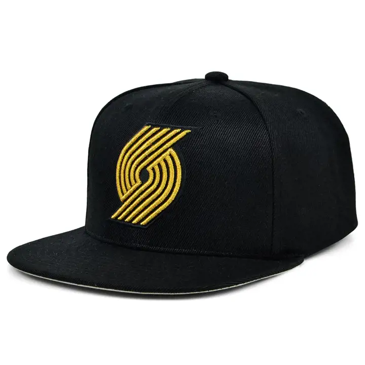 Portland Trail Blazers NBA Casquette Snapback Noir Or Métallisé noir/