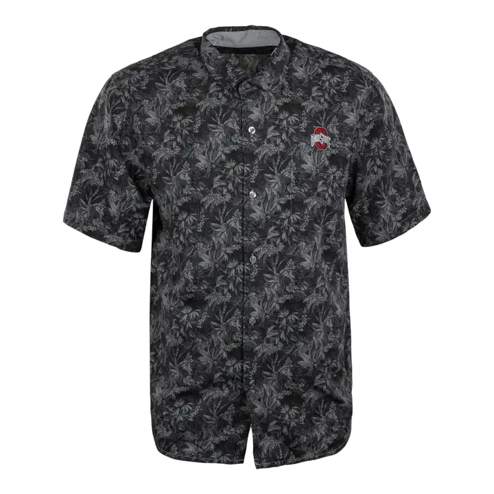 Chemise en soie camp Ohio State Buckeyes NCAA Jungle Shades noire
