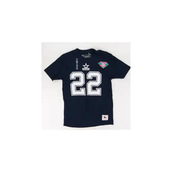 T-shirt joueur rétro COWBOYS NFL M&N Emmitt Smith BLEU MARINE