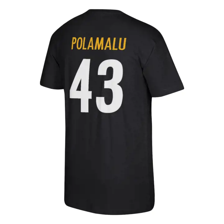STEELERS NFL M&N T-shirt Rétro Joueur N/N Troy Polamalu N/N Noir