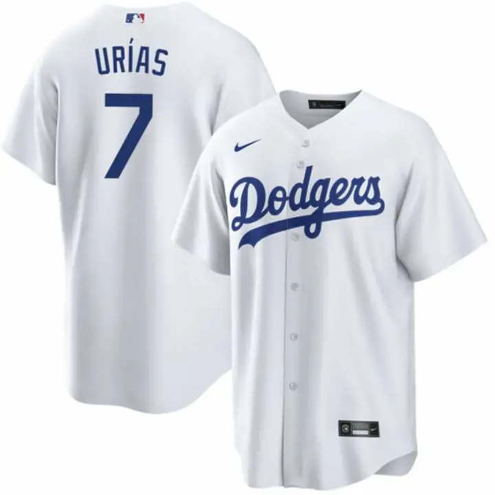 Maillot officiel de joueur de la MLB DODGERS pour enfant Julio Urias blanc