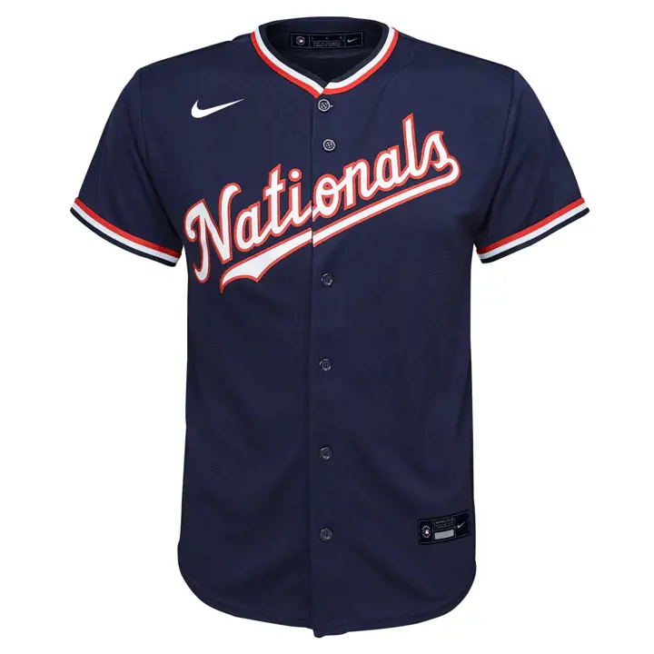 Maillot officiel vierge Washington Nationals MLB pour jeune marine