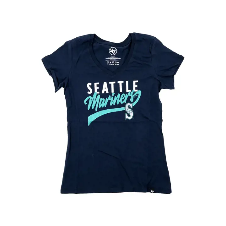 Débardeur à col en V ultra-rival scintillant MLB Seattle Mariners pour femme