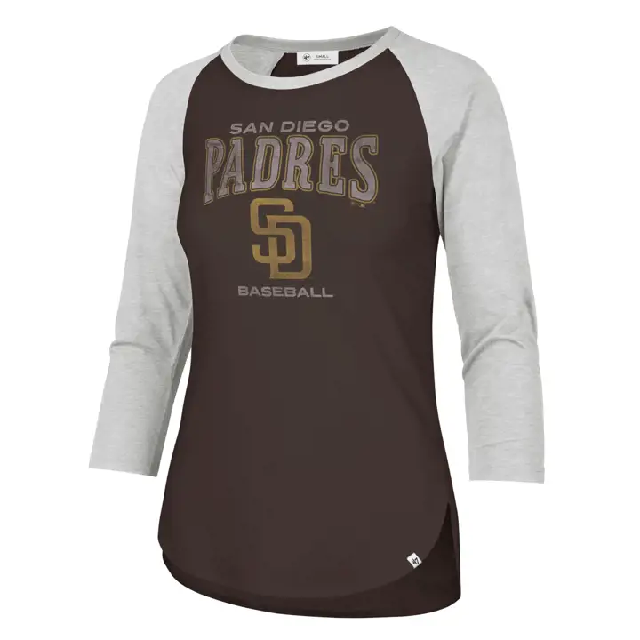 T-shirt Raglan Frankie MLB des Padres de San Diego pour femme 22 BRN