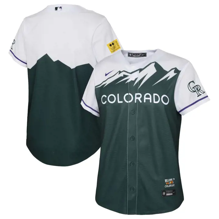 Maillot Réplique Jeune Rockies MLB City Connect vert