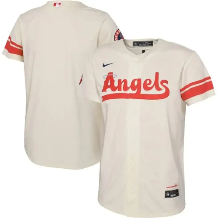 Maillot Réplique Jeune MLB Los Angeles Angels City Connect Ivoire