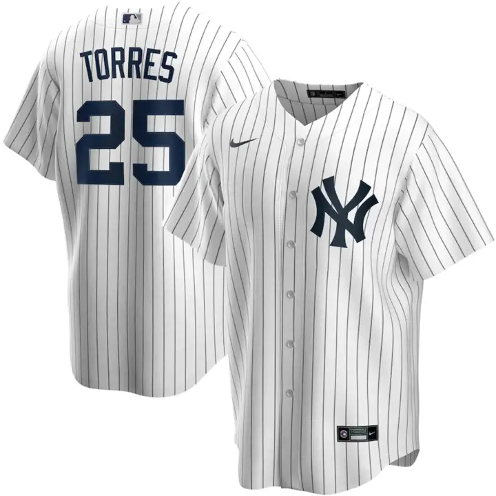 Maillot officiel de joueur MLB pour jeunes Yankees Gleyber Torres blanc