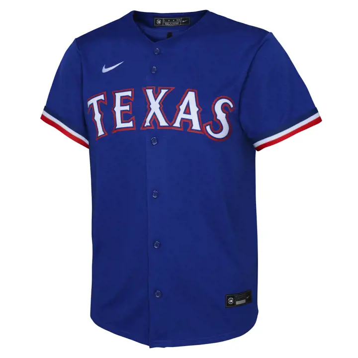 Maillot vierge officiel MLB Texas Rangers pour enfants rbl