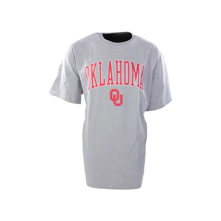 T-shirt Oklahoma Sooners NCAA grande taille avec logo arqué GRIS