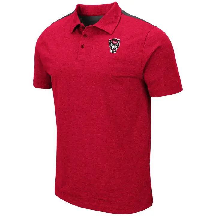 Polo color-block NCAA Wolfpack de N.C. State ROUGE