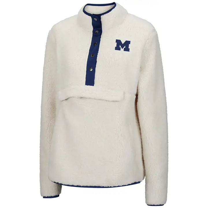 Pardessus Sherpa 1/2 Michigan Wolverines NCAA pour femme 21