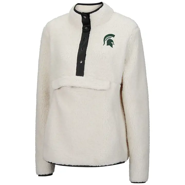 Sweat-shirt polaire Michigan State Spartans NCAA 1/2 boutonné pour femme