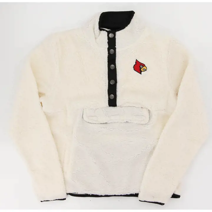 Chandail molletonné à demi-boutonné pour femme Louisville Cardinals NCAA Sherpa 2