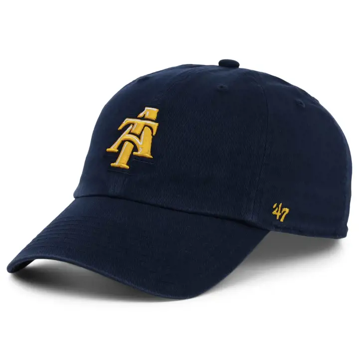 North Carolina A&T Aggies 47 Clean Up Logo principal bleu marine