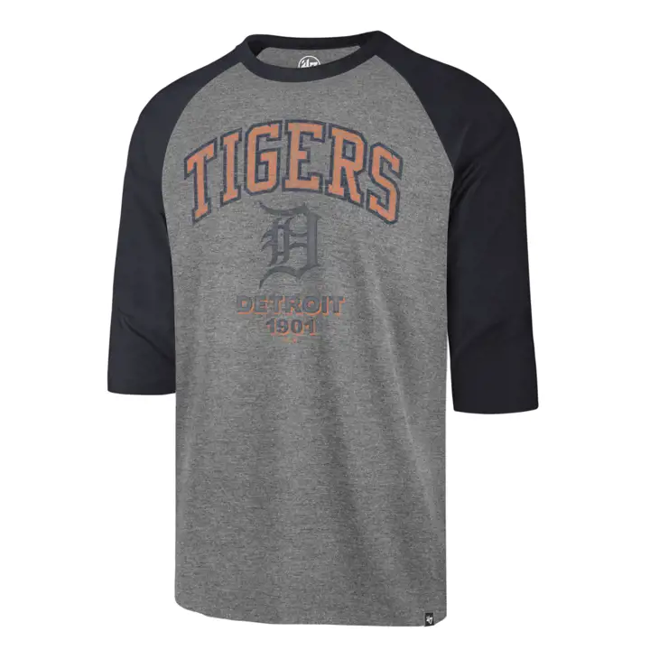 Detroit Tigers MLB Regime Raglan GRIS