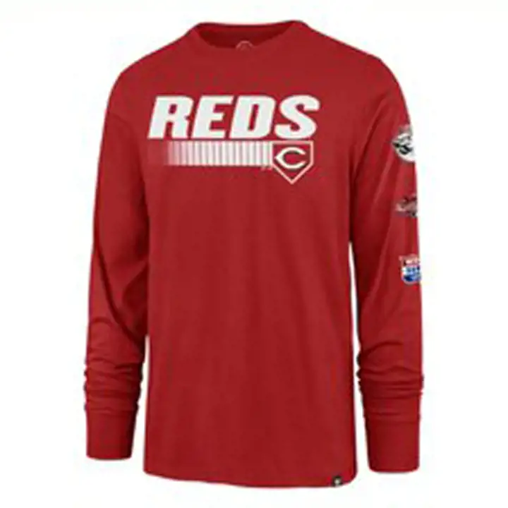 T-shirt manches longues triple frappeur MLB des Reds de Cincinnati ROUGE