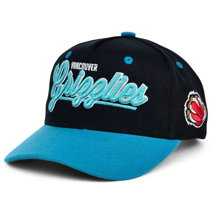 Vancouver Grizzlies NBA YTH Retro Script Precurve noir/turquoise