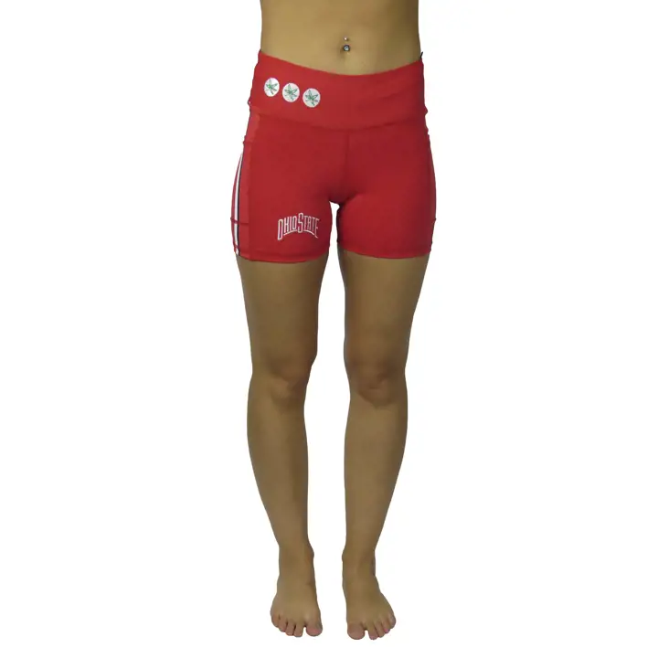 Short de sport femme Bend Active Ohio State Buckeyes NCAA rouge