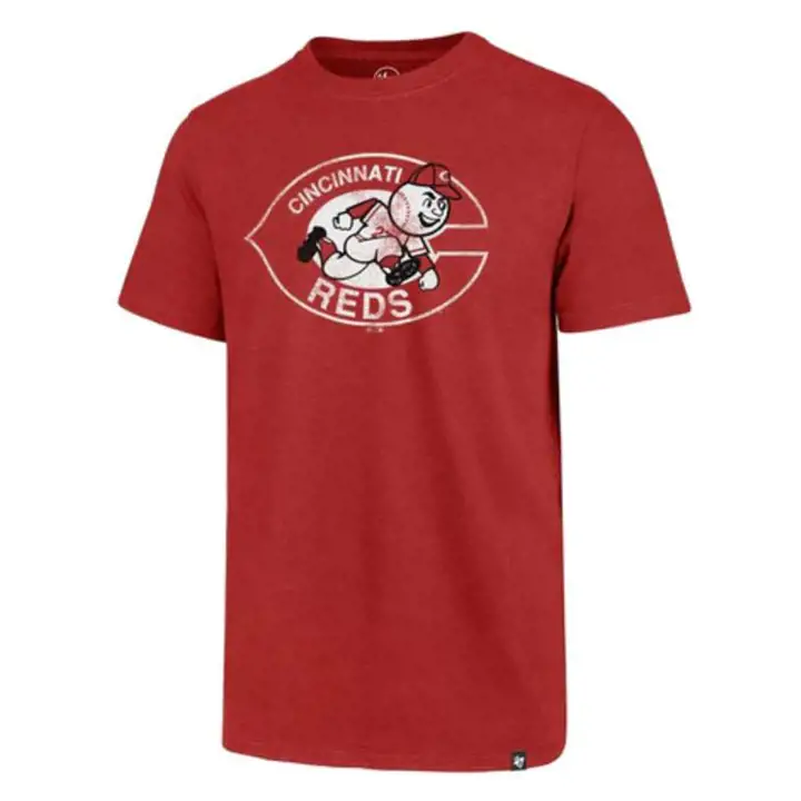 T-shirt Logo MLB Scrum Cincinnati Reds Mr Red ROUGE