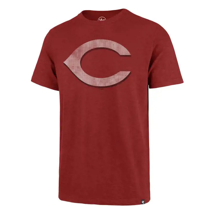 "T-shirt de baseball MLB Cincinnati Reds Scrum Logo « C » ROUGE"