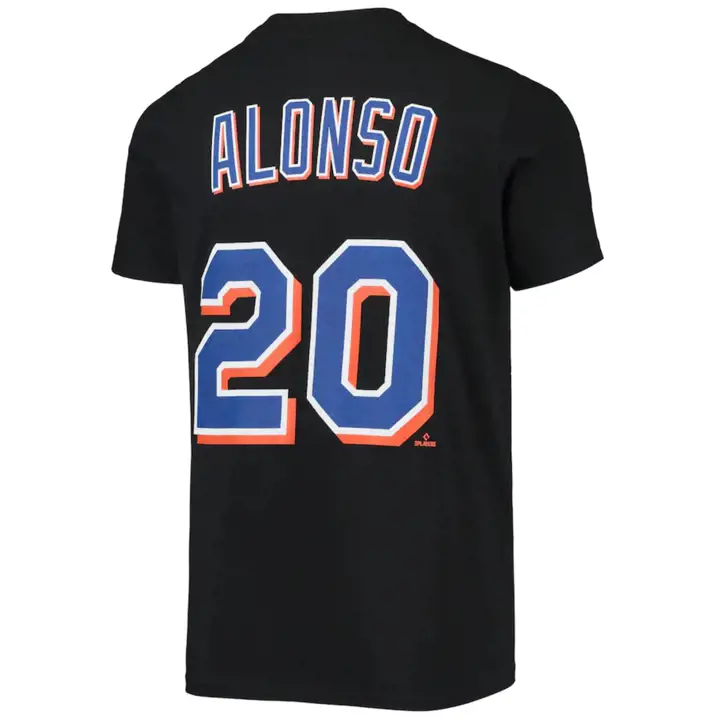 T-shirt New York Mets MLB enfant J&N joueur Pete Alonso noir