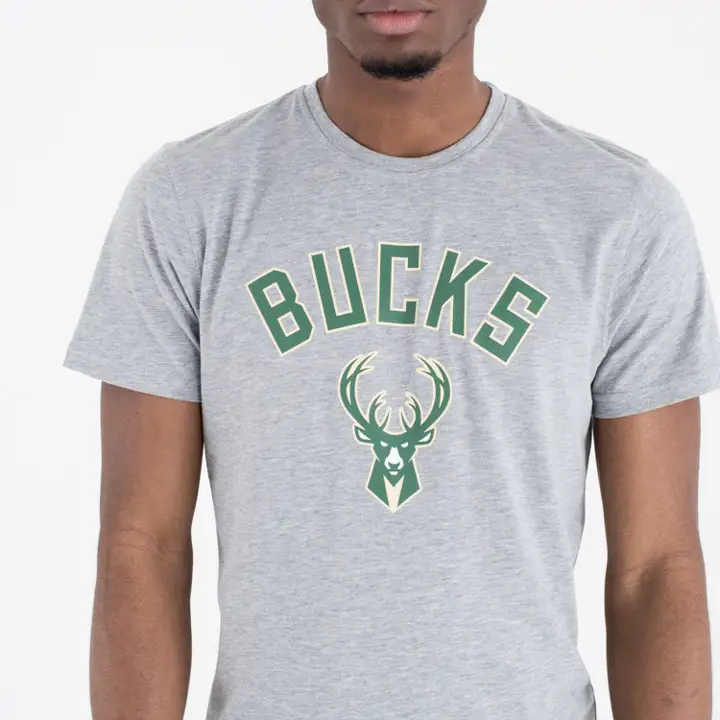 T-SHIRT MILWAUKEE BUCKS NBA GRIS