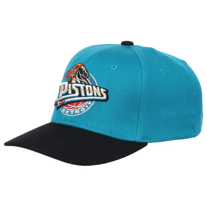 Detroit Pistons NBA Team 2 Tone 2.0 Casquette extensible à bouton-pression sarcelle/noir
