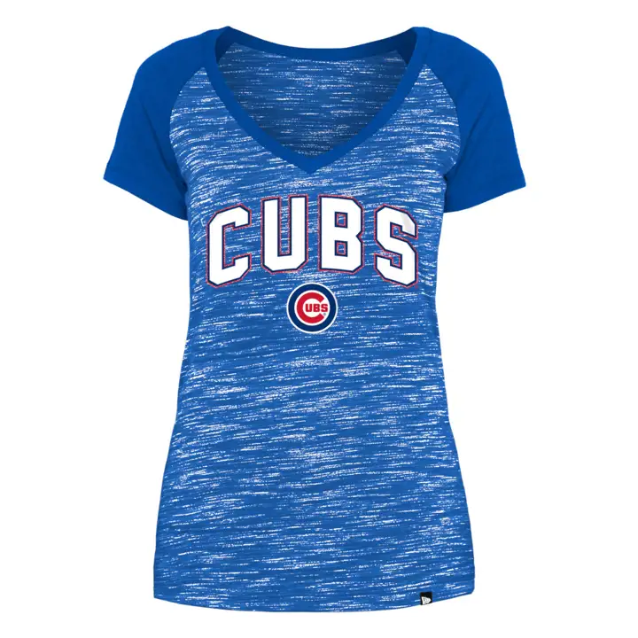 T-shirt en jersey chiné inversé pour femme MLB CHICAGO CUBS 22 BLEU