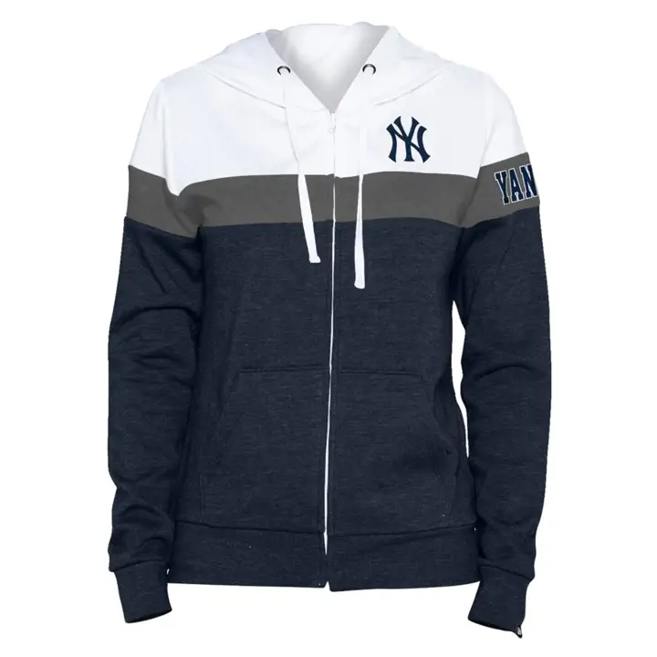 NEW YORK YANKEES MLB Sweat à capuche zippé contrastant femme 22 NAVY