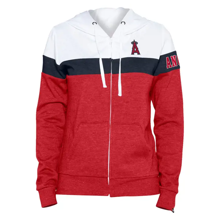 Sweat à capuche zippé contrastant WASHINGTON NATIONALS MLB pour femme 22 R