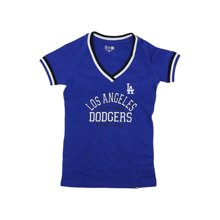 T-shirt Femme MLB Los Angeles Dodgers à Biais Contrastant 22 BLEU