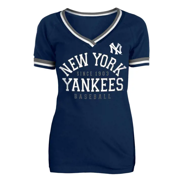 T-shirt Femme MLB NEW YORK YANKEES Bicolore 22 BLEU