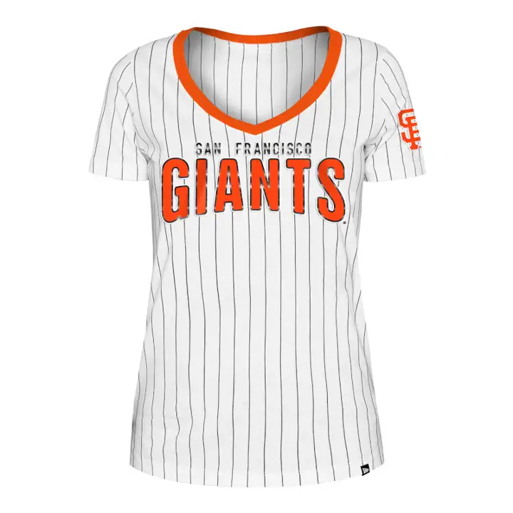 T-shirt rayé contrastant MLB pour femme des SAN FRANCISCO GIANTS