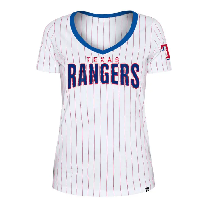 T-shirt à fines rayures contrastantes pour femme TEXAS RANGERS MLB 22 BLC