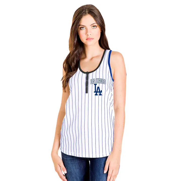 Débardeur rayé MLB femme LOS ANGELES DODGERS 22 BLANC