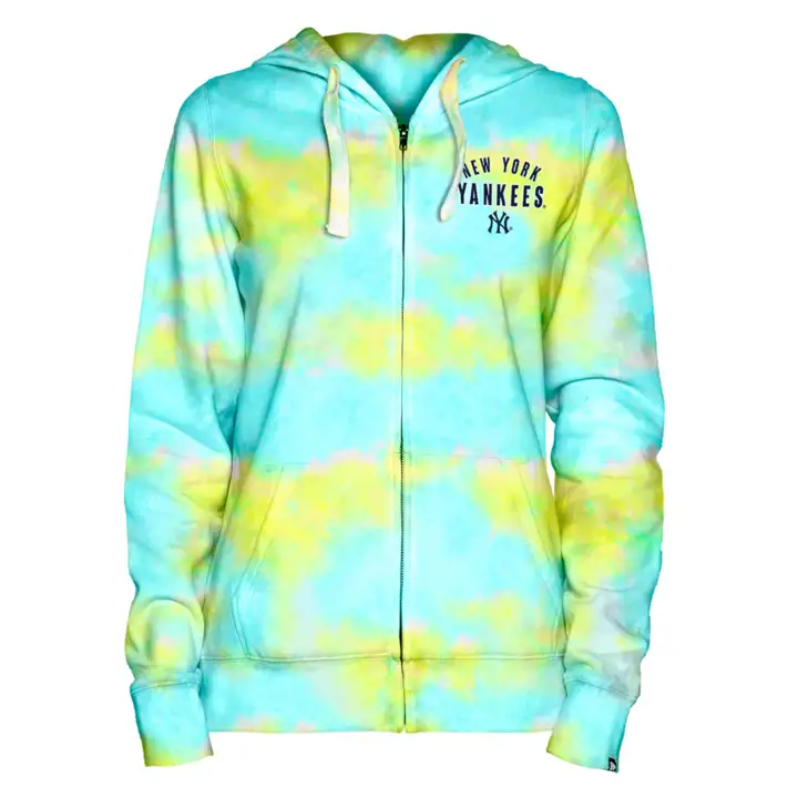 NEW YORK YANKEES MLB Sweat à capuche zippé Tie Dye pour femme 22 AST