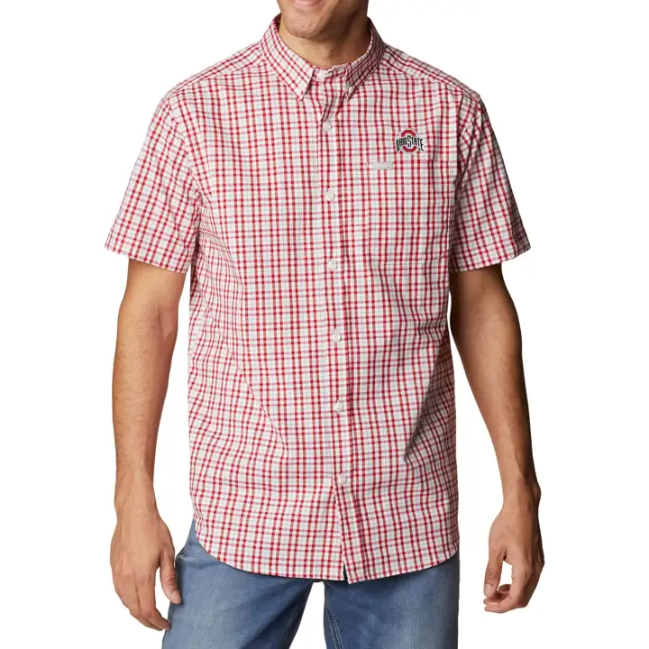 Chemise à boutons Ohio State Buckeyes NCAA Rapid Rivers ML Noire