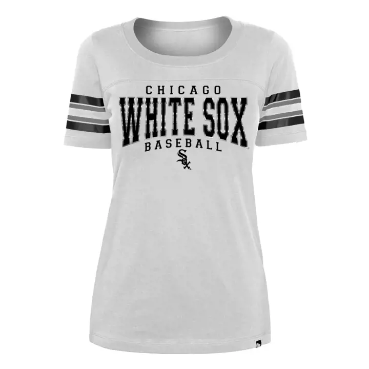 CHICAGO WHITE SOX MLB T-shirt rayé à manches courtes pour femme 22 blanc