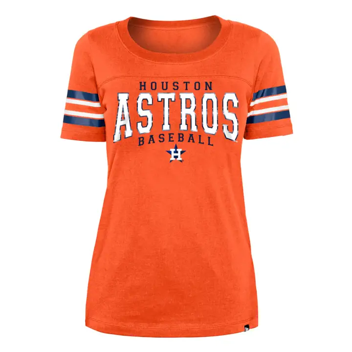 T-shirt court à manches courtes et rayures MLB Houston Astros pour femme 22 org