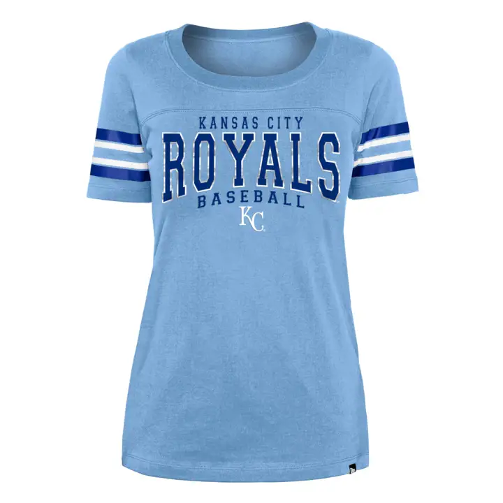 T-shirt court à rayures MLB pour femme KANSAS CITY ROYALS 22 BL