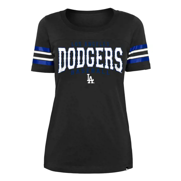 T-shirt rayé à manches courtes pour femme MLB LOS ANGELES DODGERS 22 b