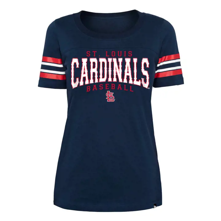 ST. LOUIS CARDINALS MLB T-shirt rayé à manches courtes pour femme 22 B