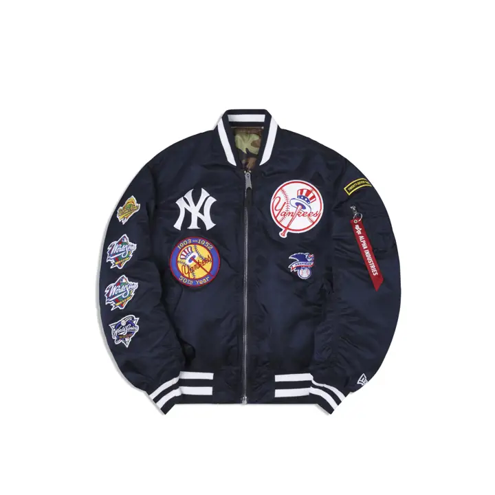 Blouson aviateur MLB ALPHA New York Yankees MARINE/CAMO